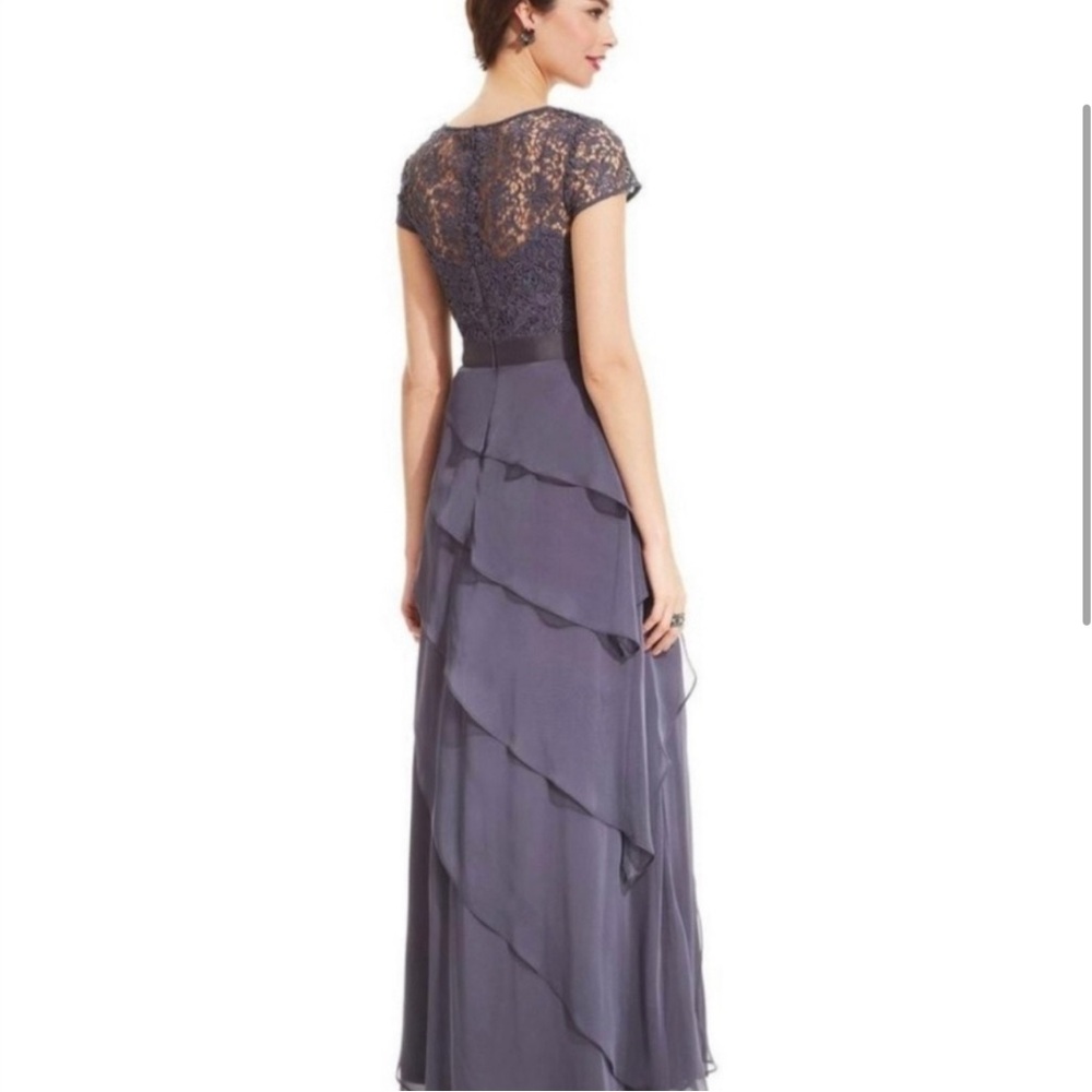 Adrianna Papell Dress 14 Blue Long Maxi Gown Formal Mother Bride Groom wedding - Picture 2 of 9